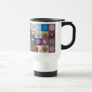Captain America 75th Anniversary Shield Patchwork Travel Mug