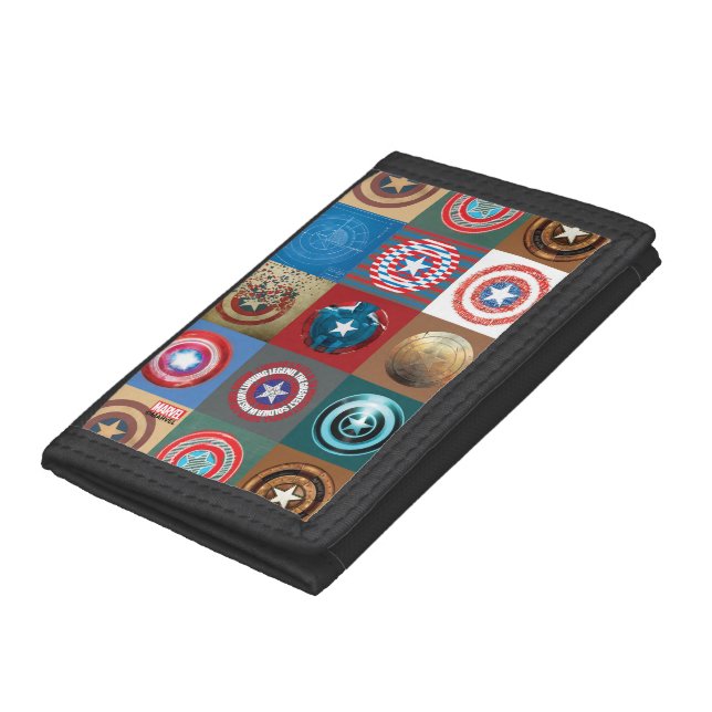 Captain America 75th Anniversary Shield Patchwork Tri-fold Wallet (Bottom)
