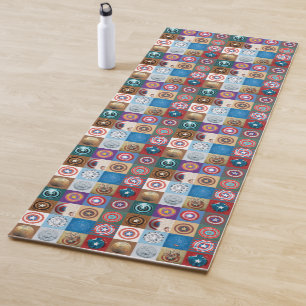 Captain America 75th Anniversary Shield Patchwork Yoga Mat