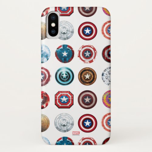 Captain America 75th Anniversary Shield Pattern iPhone X Case