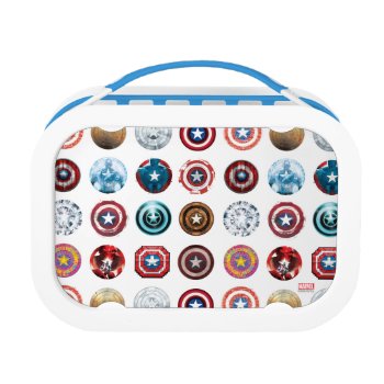 Captain America 75th Anniversary Shield Pattern Lunch Box by avengersclassics at Zazzle