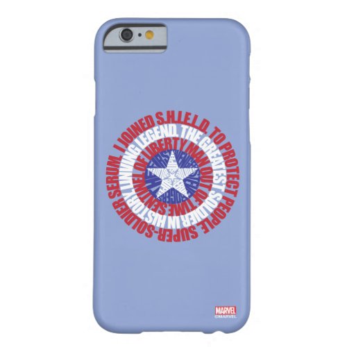 Captain America Alias Typography Shield Barely There iPhone 6 Case