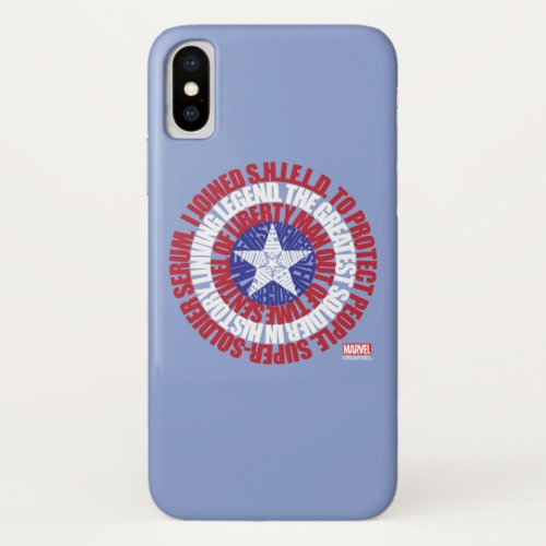 Captain America Alias Typography Shield iPhone X Case