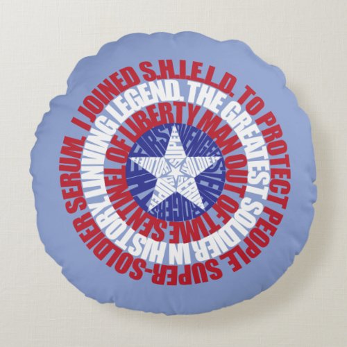 Captain America Alias Typography Shield Round Pillow