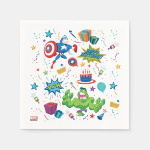 Captain America and Hulk Birthday Celebration Napkins