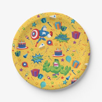 Captain America And Hulk Birthday Celebration Paper Plates by avengersclassics at Zazzle