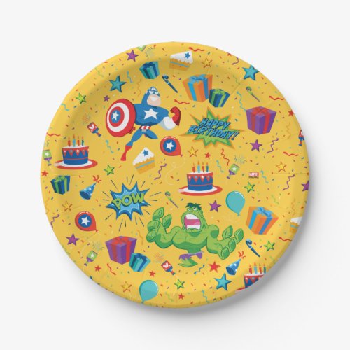 Captain America and Hulk Birthday Celebration Paper Plates