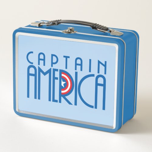 Captain America Art Deco Name Metal Lunch Box