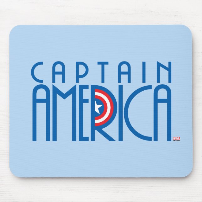 Captain America Art Deco Name Mouse Pad (Front)