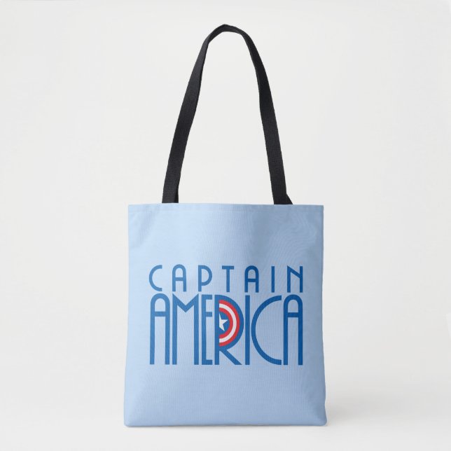 Captain America Art Deco Name Tote Bag (Front)