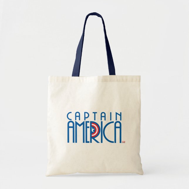Captain America Art Deco Name Tote Bag (Front)
