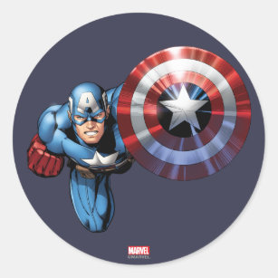 Captain America Assemble Classic Round Sticker