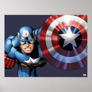 Captain America Cartoon Posters & Prints | Zazzle
