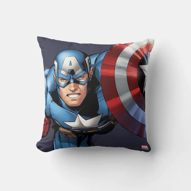 Captain America Assemble Throw Pillow 