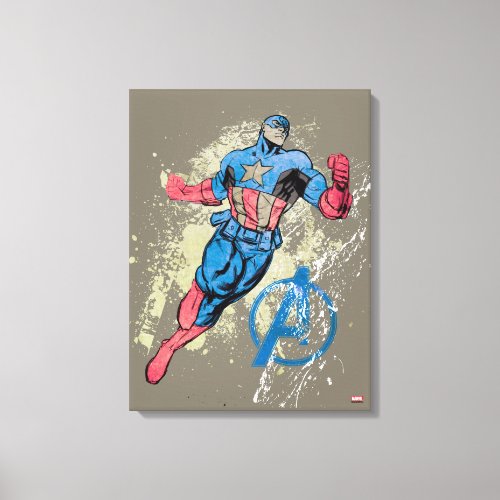Captain America Avenger Grunge Graphic Canvas Print