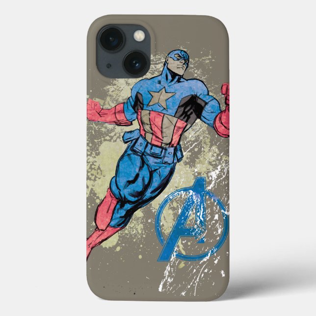 Captain America Avenger Grunge Graphic Case-Mate iPhone Case (Back)