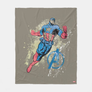 Captain America Avenger Grunge Graphic Fleece Blanket