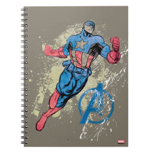 Captain America Avenger Grunge Graphic Notebook