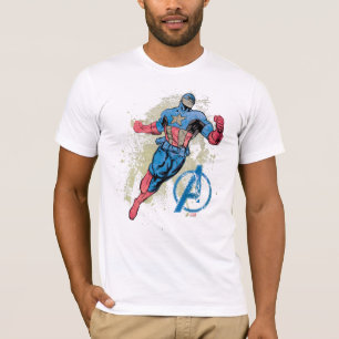 Captain America Avenger Grunge Graphic T-Shirt