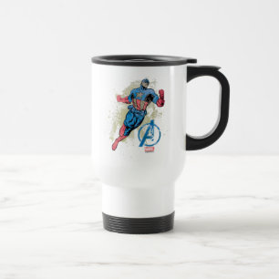 Captain America Avenger Grunge Graphic Travel Mug