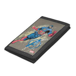 Captain America Avenger Grunge Graphic Tri-fold Wallet