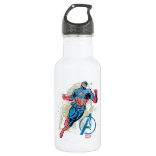 Captain America Avenger Grunge Graphic Water Bottle