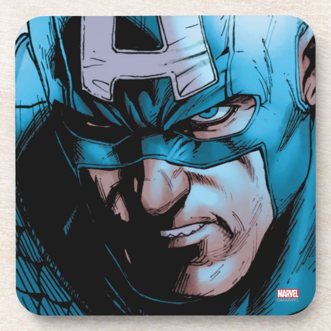 Captain America Avengers Comic Panel Beverage Coaster (Front)