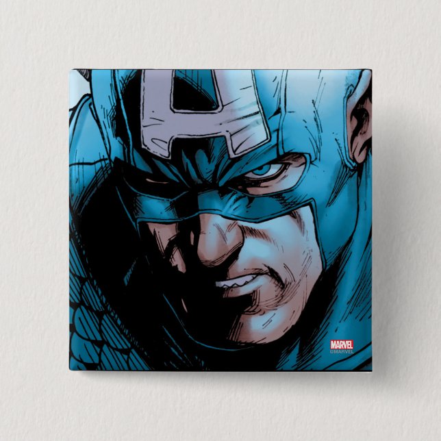 Captain America Avengers Comic Panel Pinback Button (Front)