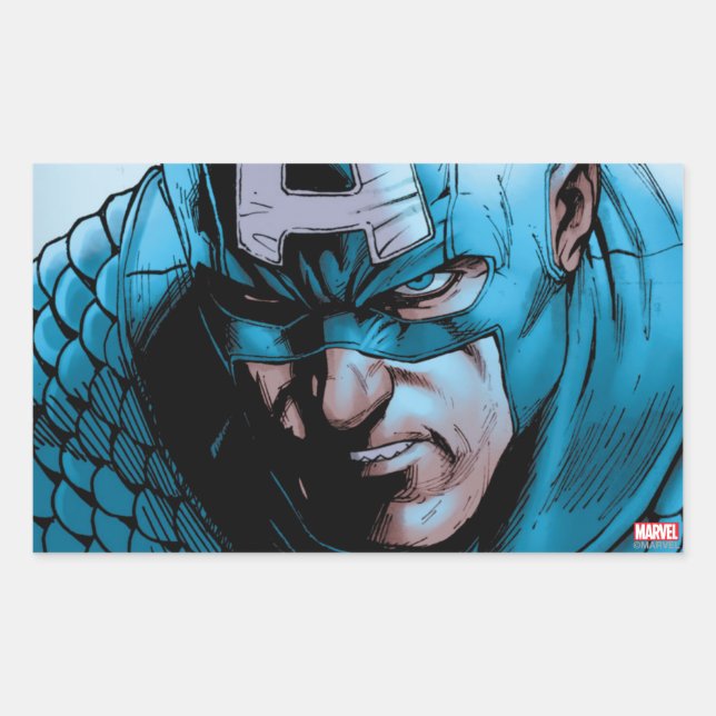 Captain America Avengers Comic Panel Rectangular Sticker (Front)