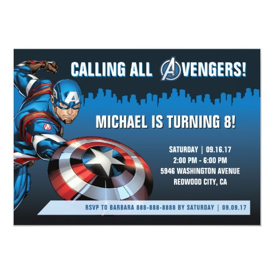 captain america invitations