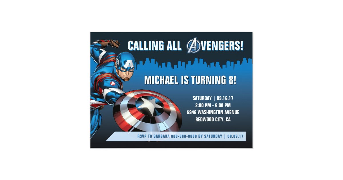 Captain America Birthday Card | Zazzle.com
