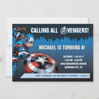 Captain America Birthday Invitation