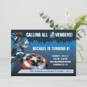 Captain America Birthday Invitation (Standing Front)