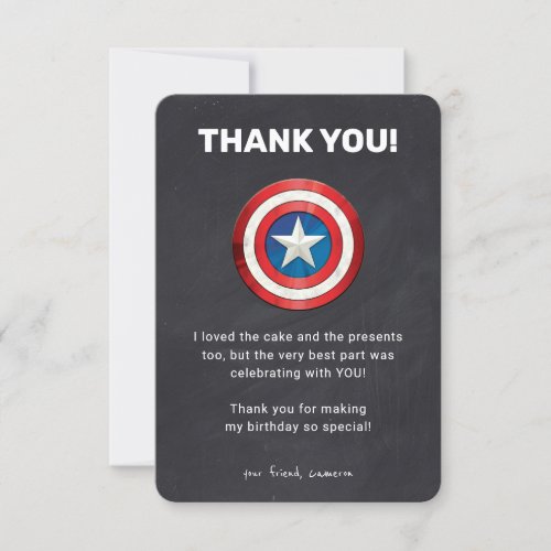 Captain America Birthday Thank You Invitation