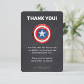 Captain America Birthday Thank You Invitation (Standing Front)