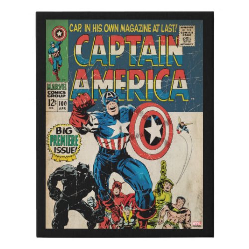 Captain America Comic 100 Faux Canvas Print