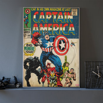 Captain America Comic #100 Poster by marvelclassics at Zazzle