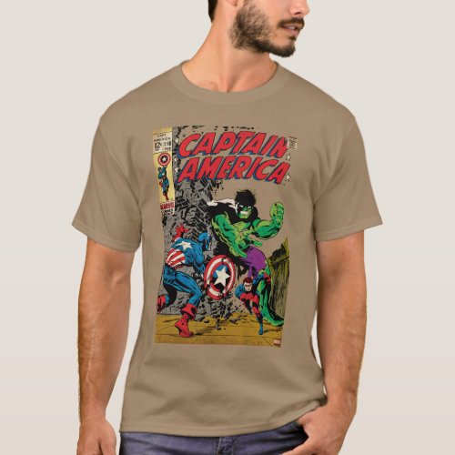 Captain America Comic #110 T-Shirt - Check out this classic Captain America comic book cover for issue number 110. This comic cover features Captain America and Bucky escaping a rampaging Hulk.