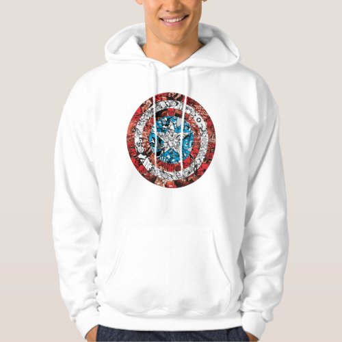 Captain America Comic Patterned Shield Hoodie