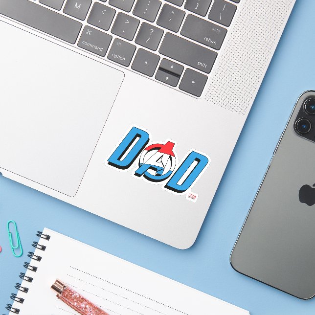 Captain America Dad Sticker (Laptop w/ iPhone)