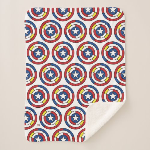 Captain America De Stijl Abstract Shield 2 Sherpa Blanket