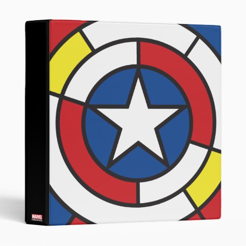 Captain America De Stijl Abstract Shield 3 Ring Binder