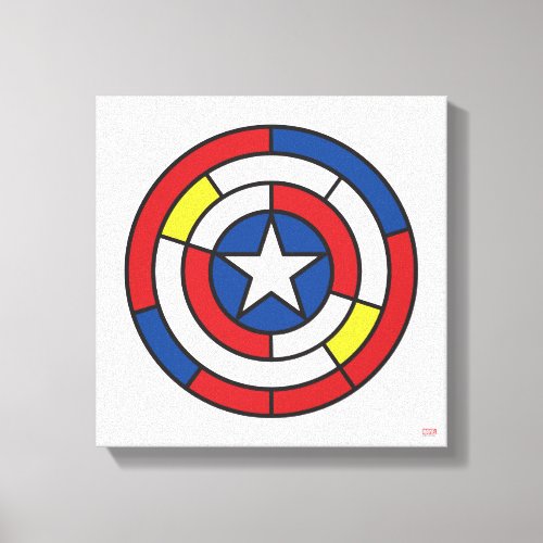Captain America De Stijl Abstract Shield Canvas Print