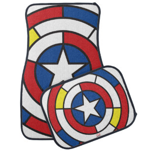 Captain America De Stijl Abstract Shield Car Mat