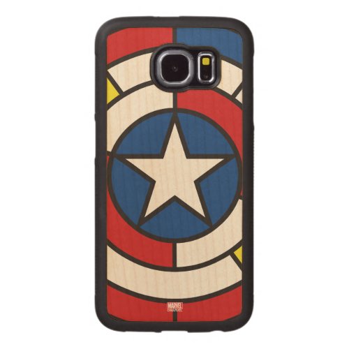 Captain America De Stijl Abstract Shield Carved Wood Samsung Galaxy S6 Case