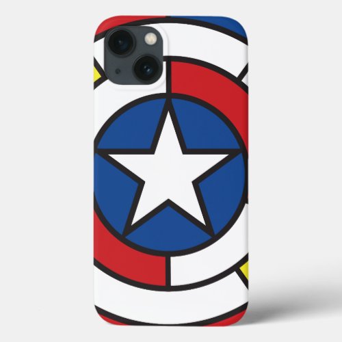 Captain America De Stijl Abstract Shield iPhone 13 Case