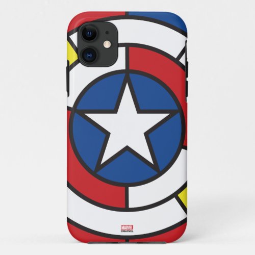 Captain America De Stijl Abstract Shield iPhone 11 Case