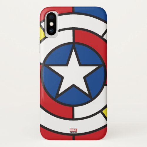 Captain America De Stijl Abstract Shield iPhone X Case