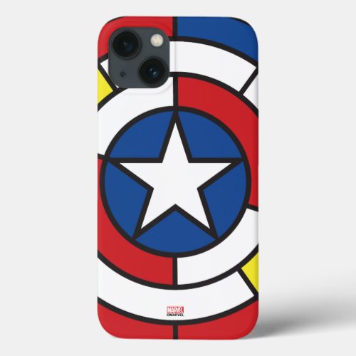 Captain America De Stijl Abstract Shield iPhone 13 Case