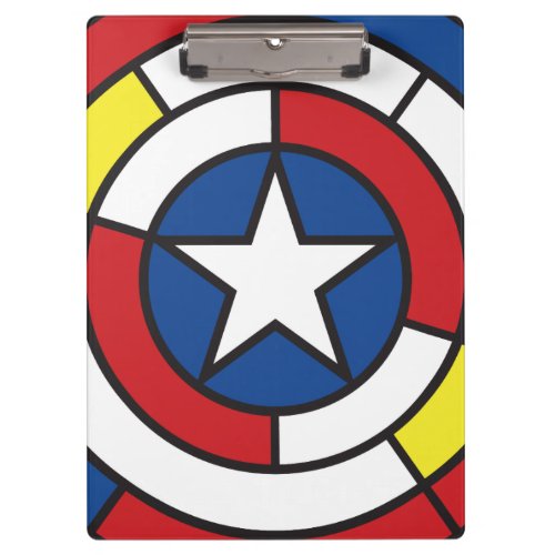 Captain America De Stijl Abstract Shield Clipboard